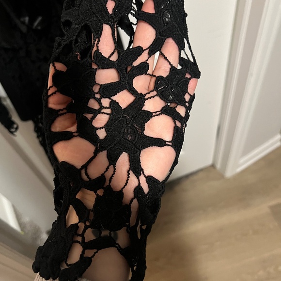 Black floral lace dress with slip - Picture 2 of 2